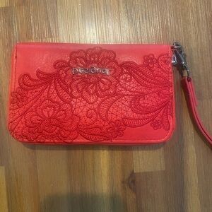 Red Floral Women's Clutch